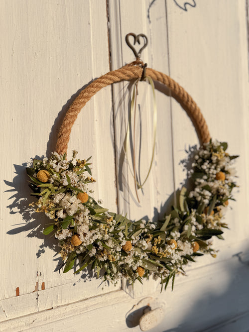 1/2 JuteLoop Sunny Meadow mit gelben Craspediablüten