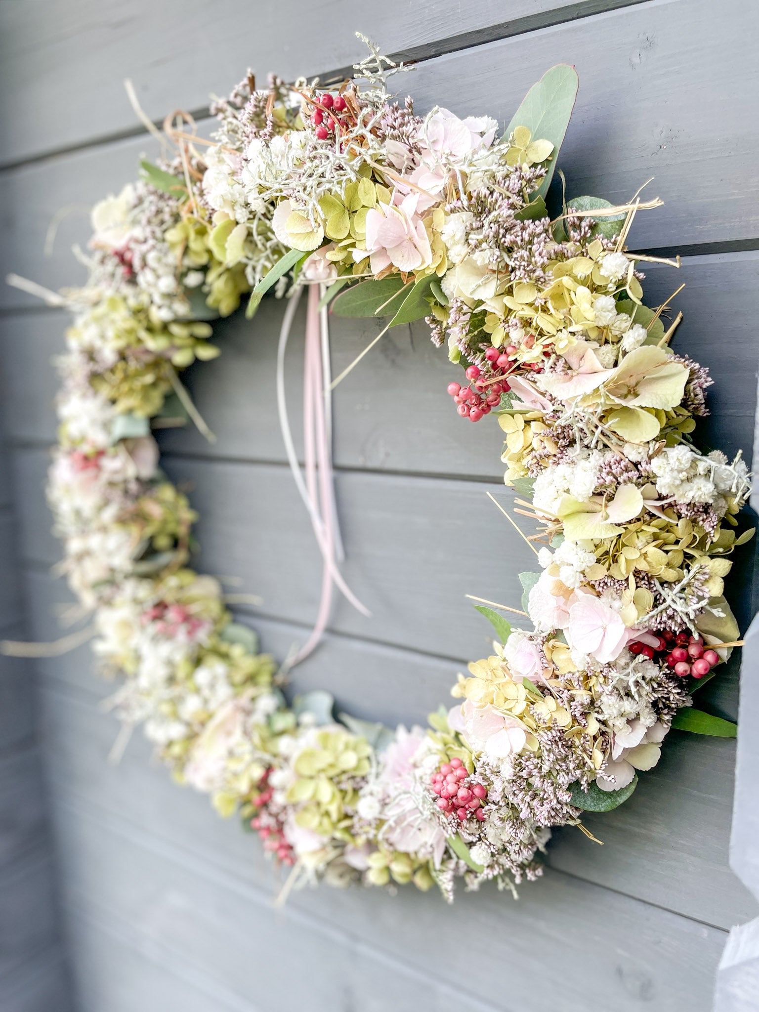 1/1 Loop »Herbstpoesie Rosé« - Hortensien & Herbstblüten