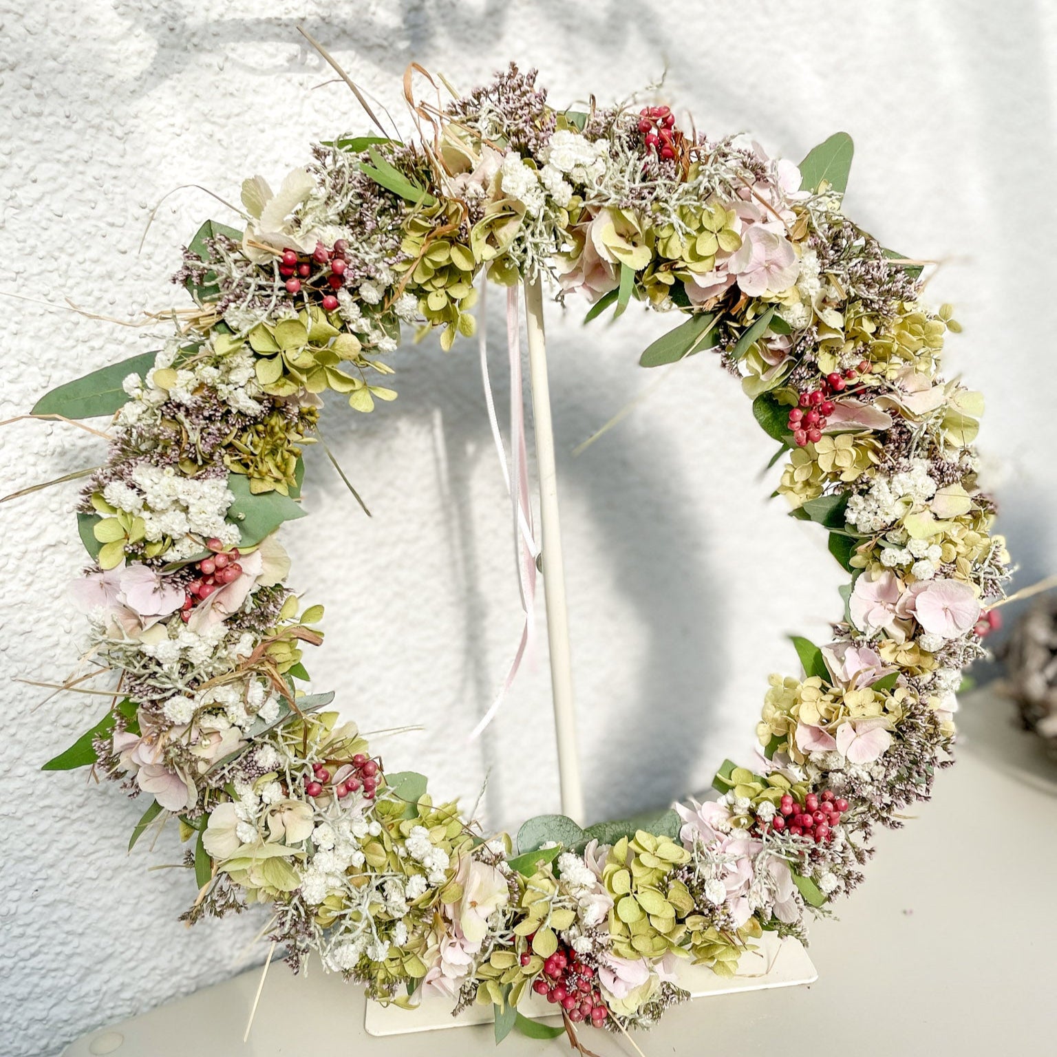 1/1 Loop »Herbstpoesie Rosé« - Hortensien & Herbstblüten