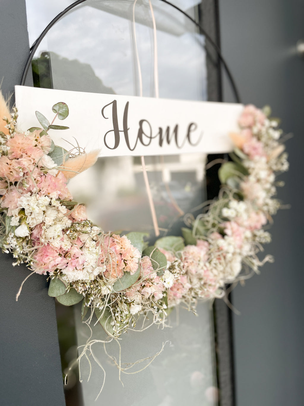 1/2 Loop »HOME Rosa« – zarter Willkommensgruß mit Eukalyptus & Blüten