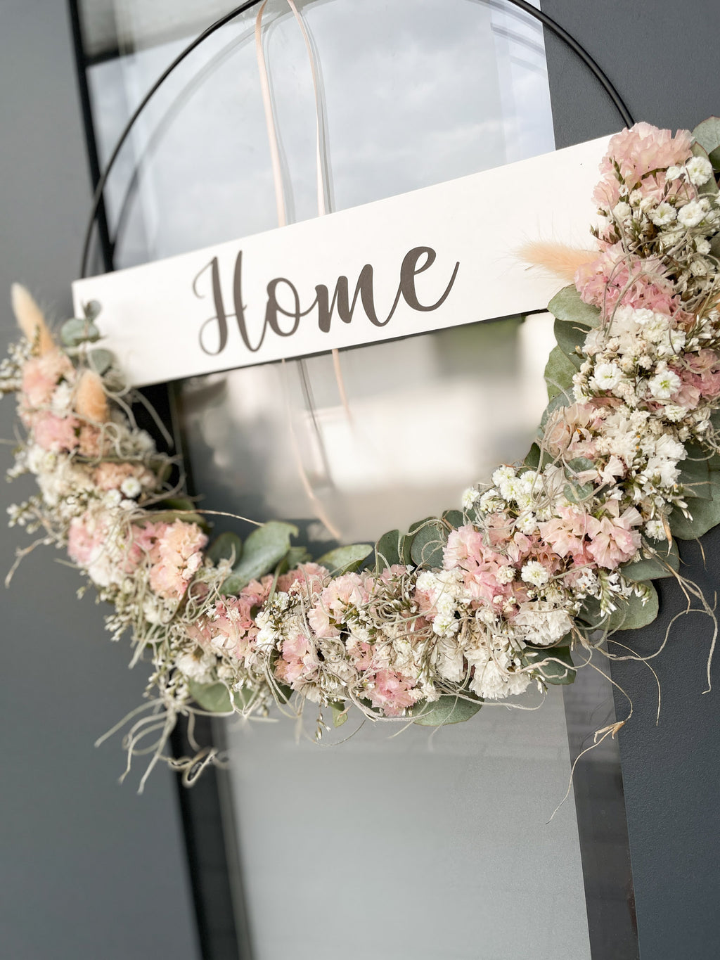 1/2 Loop »HOME Rosa« – zarter Willkommensgruß mit Eukalyptus & Blüten