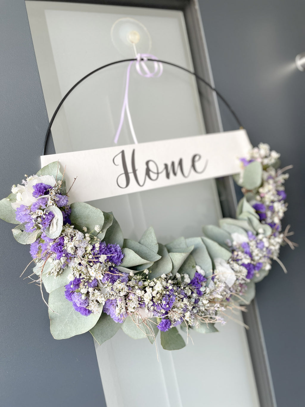 1/2 Loop »HOME Lila« – eleganter Willkommensgruß mit Eukalyptus & Blüten