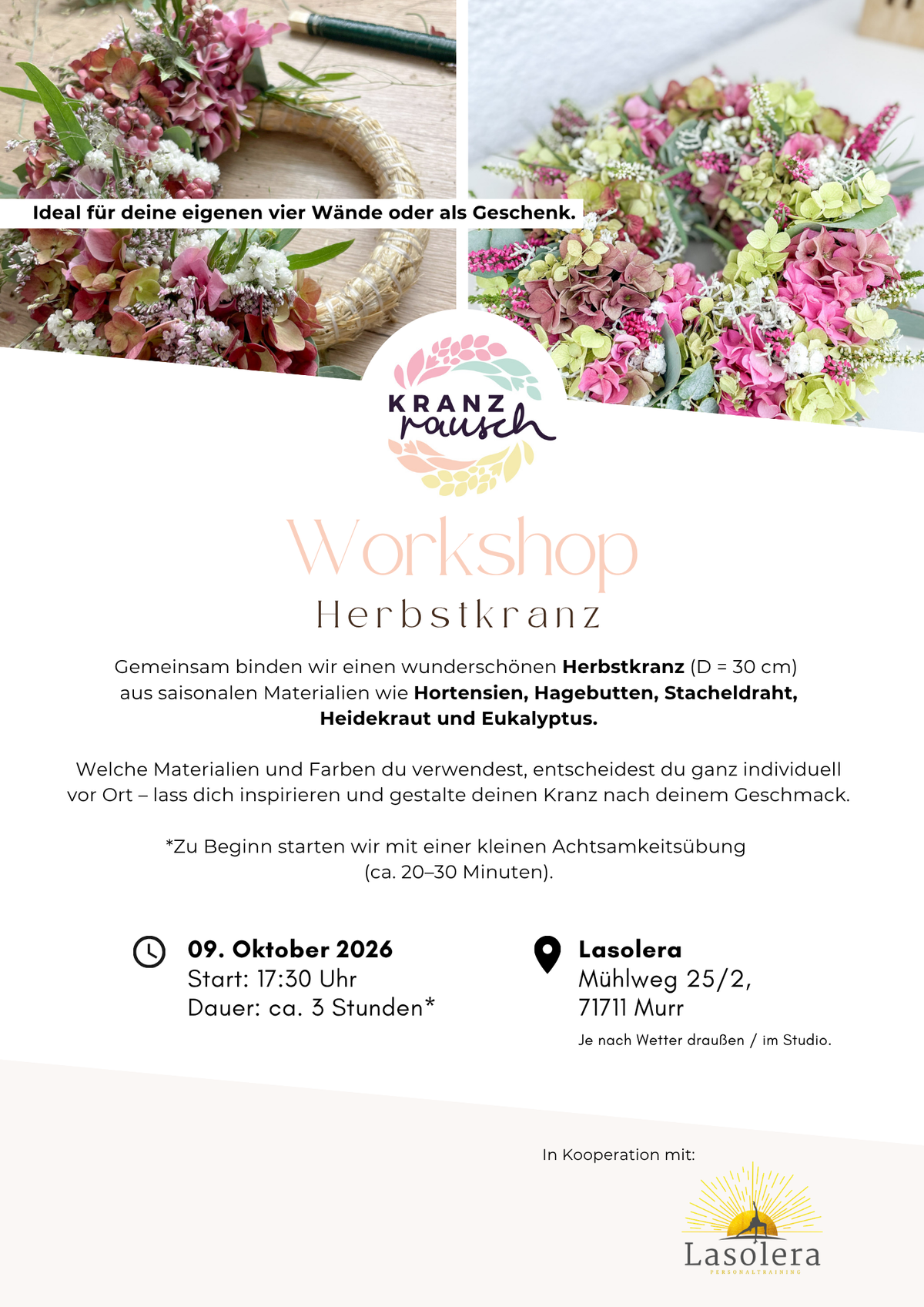 Workshop Herbstkranz - 09.10.2026 in Murr