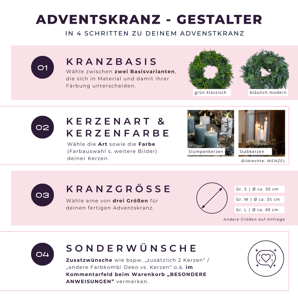 Adventskranz-Gestalter – in 4 Schritten zu deinem Wunschkranz