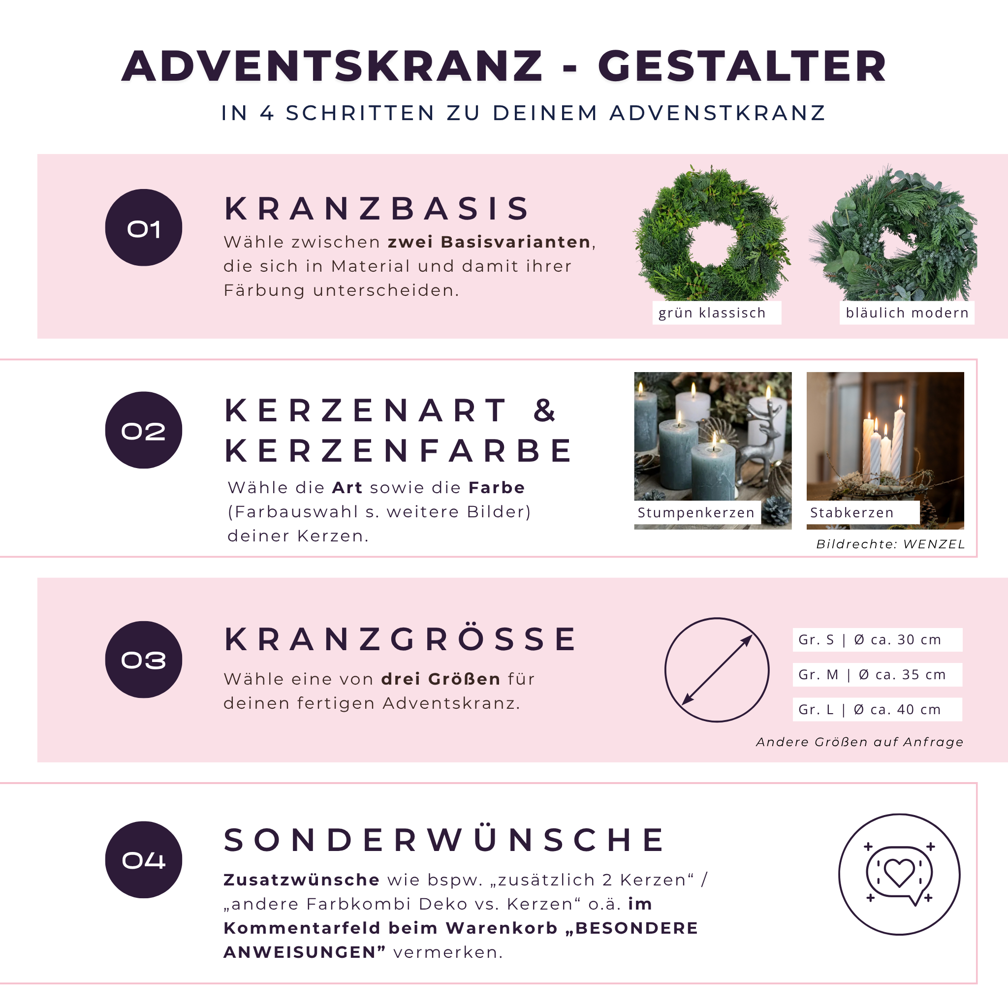 Adventskranz-Gestalter – in 4 Schritten zu deinem Wunschkranz