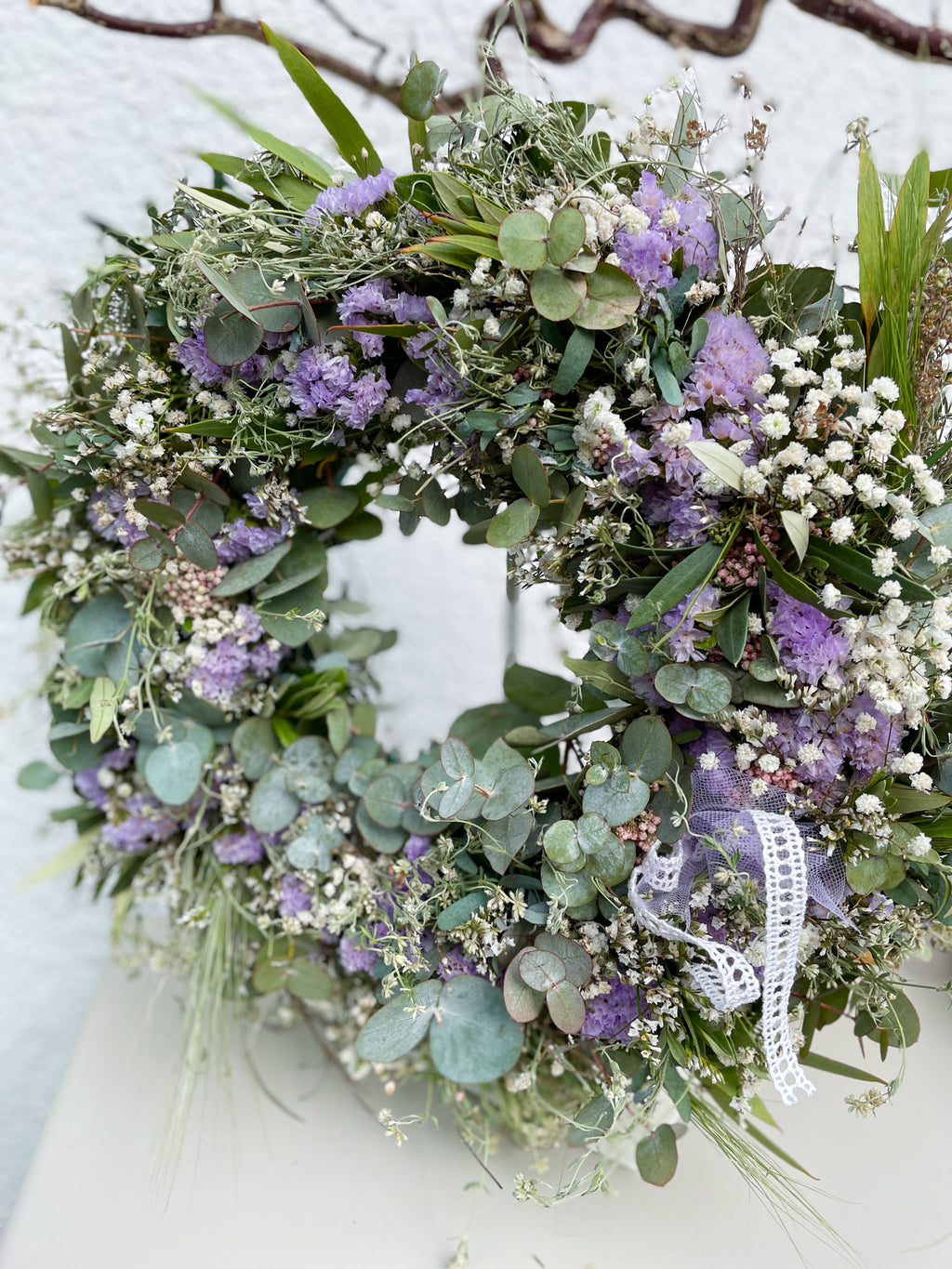 Alltime-Kranz »Lila Naturpoesie« – frischer Eukalyptus, Olive & Blütenzauber