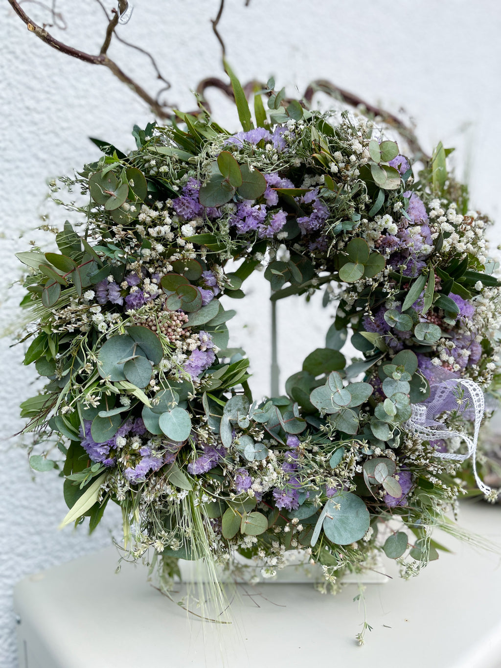 Alltime-Kranz »Lila Naturpoesie« – frischer Eukalyptus, Olive & Blütenzauber