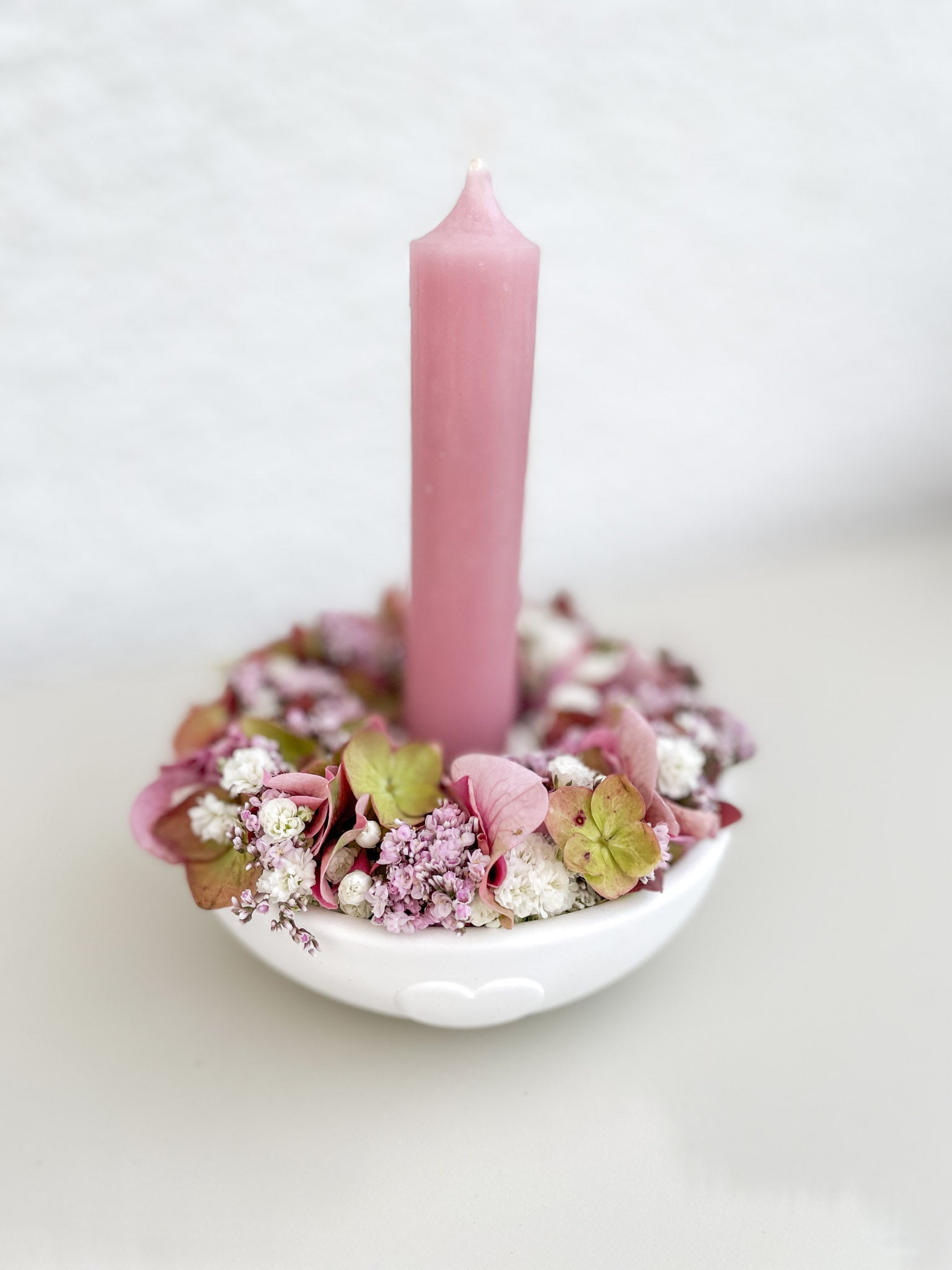 Herbst-Deko-Trio MINI »Herzblatt« – Raysin-Schale, Stabkerze & Mini-Loop