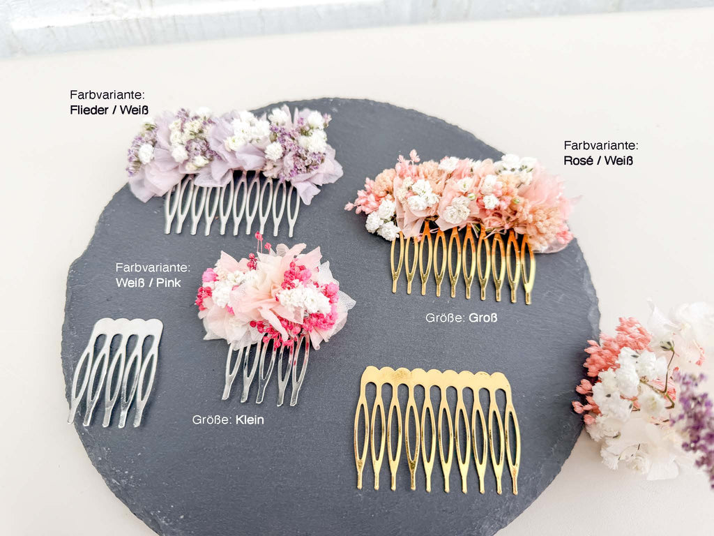 Haarkämme »Blossom Touch« mit kleinen Blüten - verschiedene Farben und Größen 