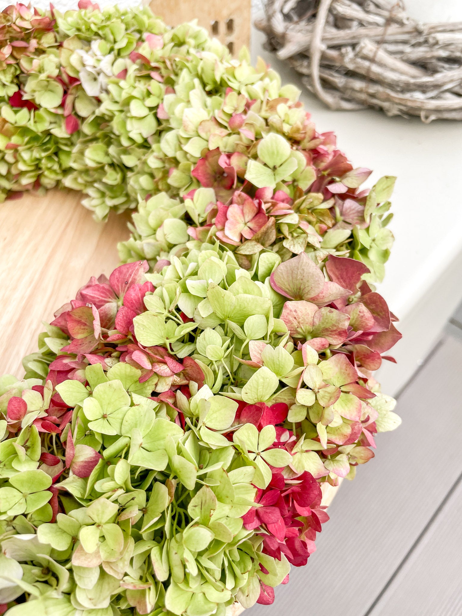 Herbstkranz »Hortensienzauber« – Natürlichkeit in sanftem Farbspiel