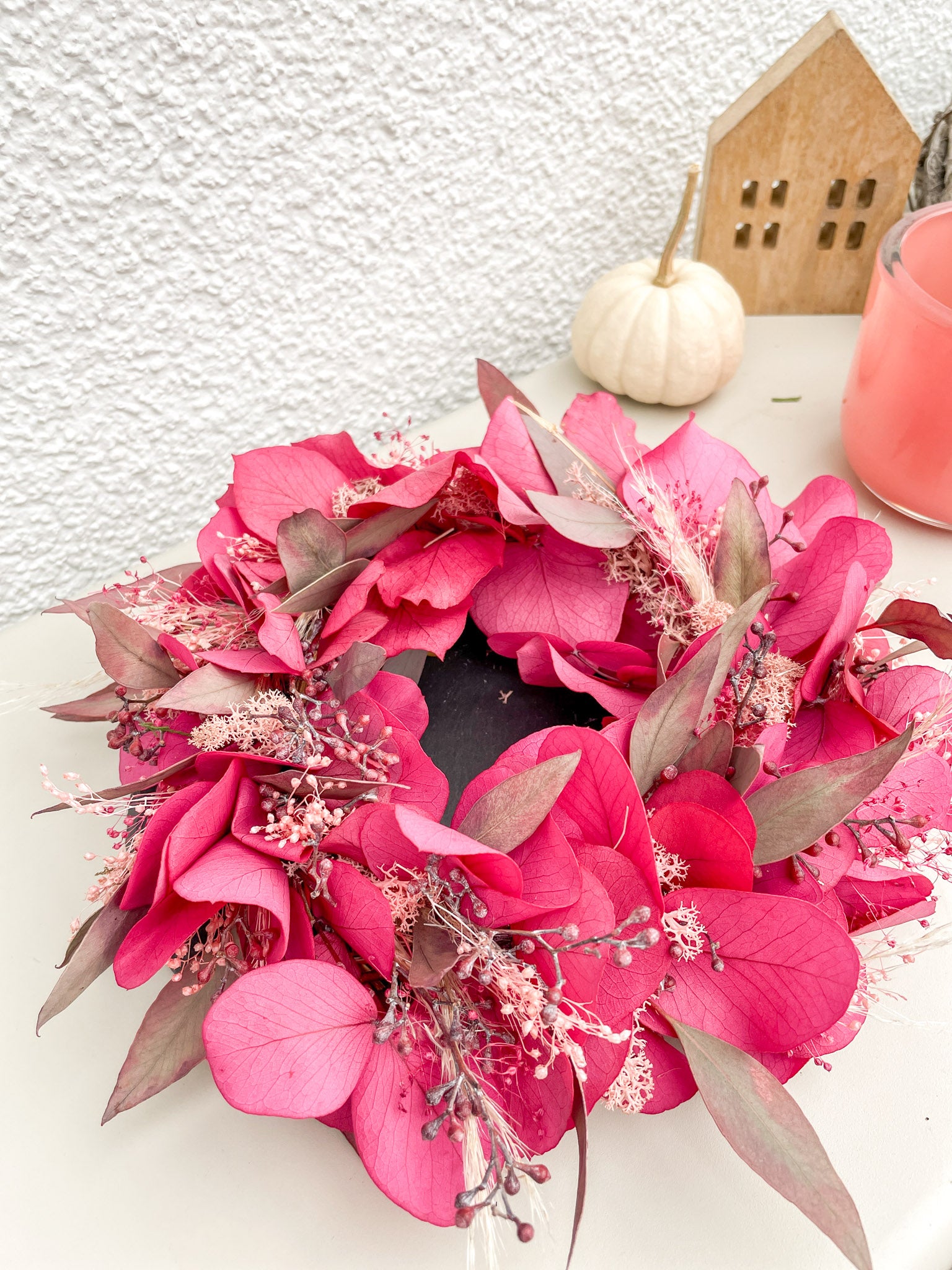 Herbstkranz »Abendrot« – Eleganz in Rottönen