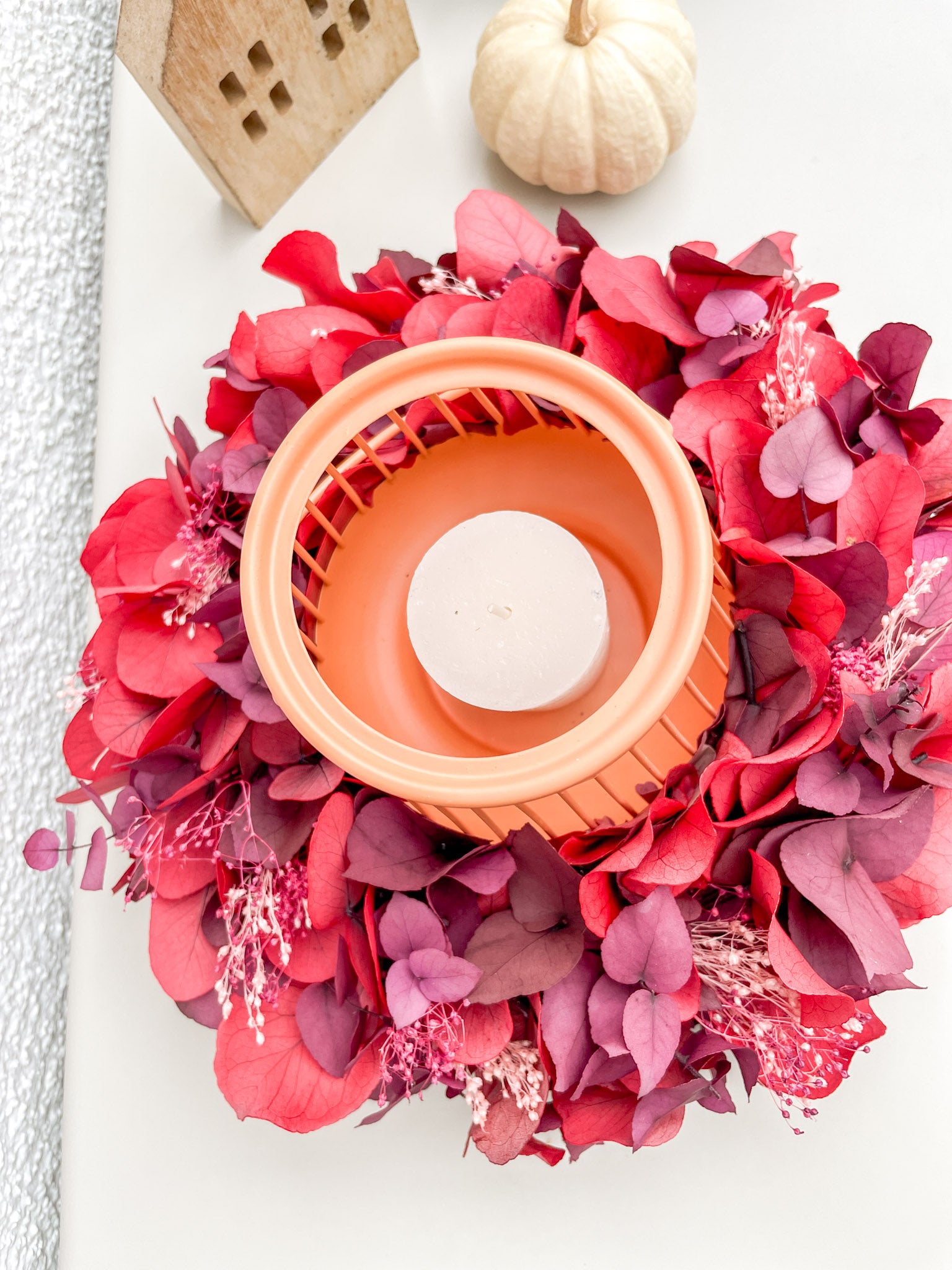 Herbstkranz »Abendrot« – Eleganz in Rottönen