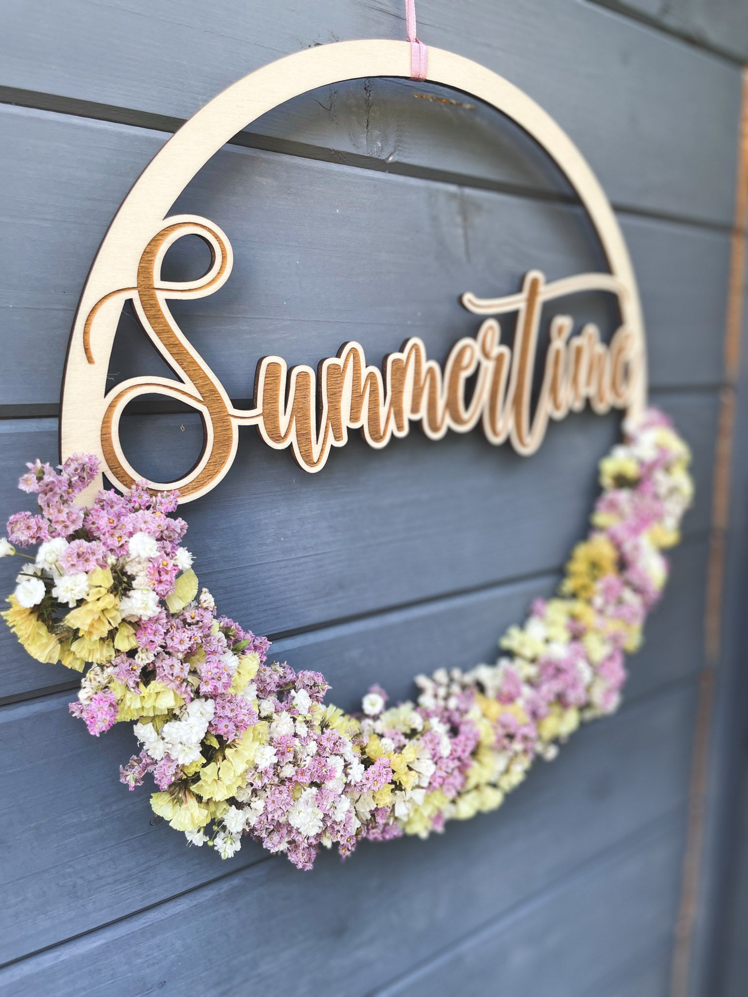 Holzloop »Summertime« – Willkommensgruß mit frischen Blumen