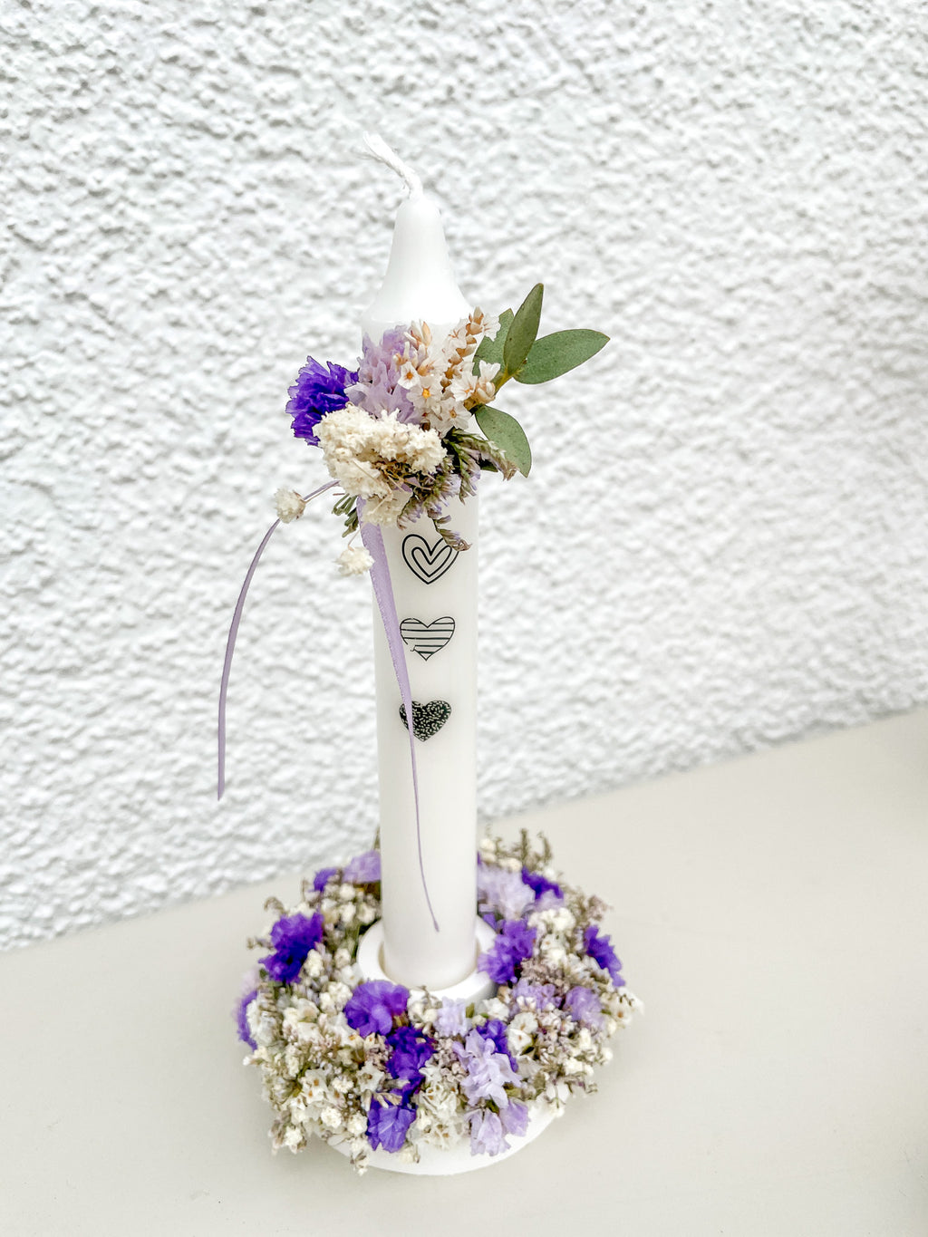 »Deko-Trio MINI« – Kerzenschale, Stabkerze & Mini-Loop