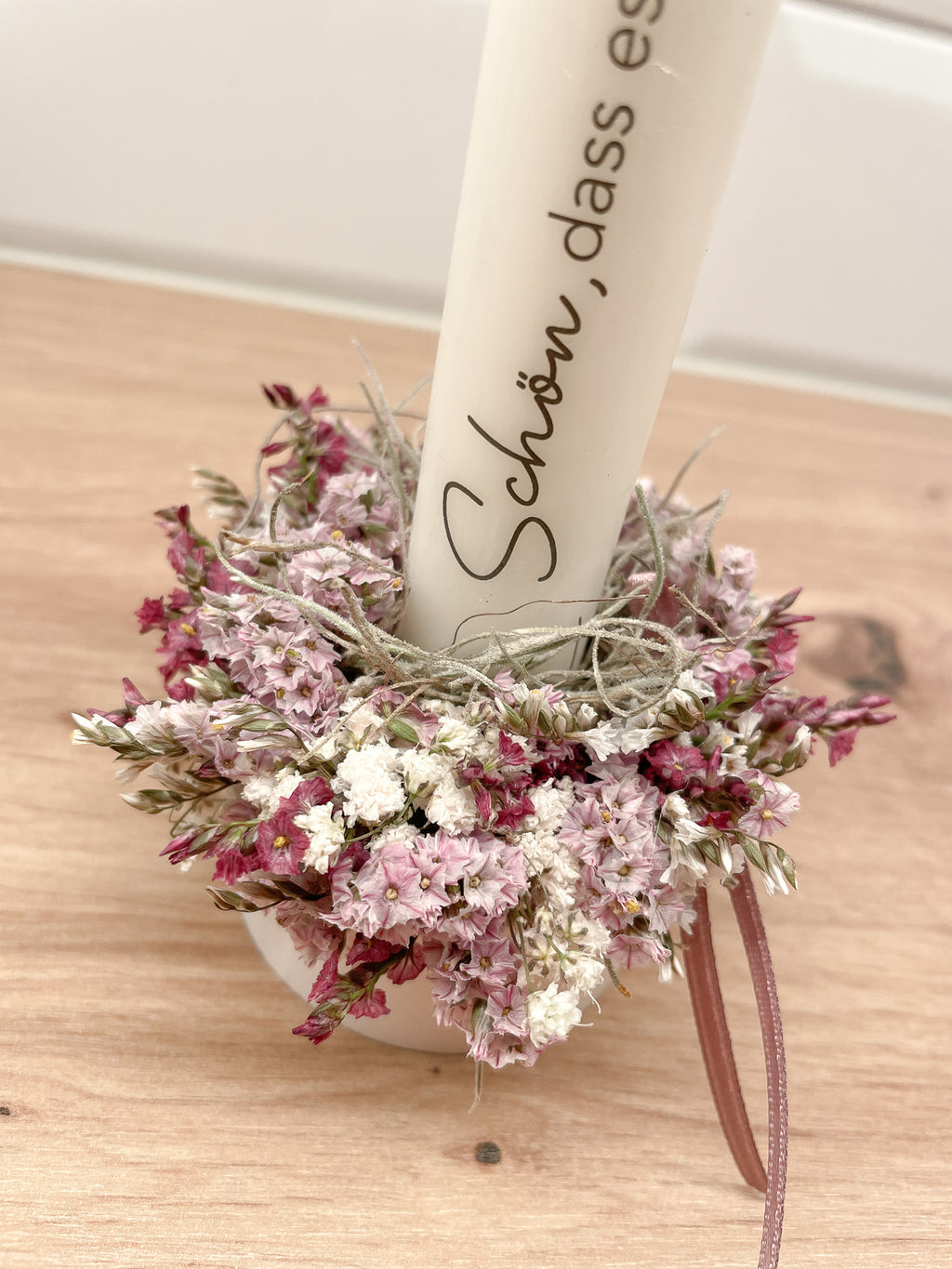 »Deko-Trio MINI« – Kerzenschale, Stabkerze & Mini-Loop