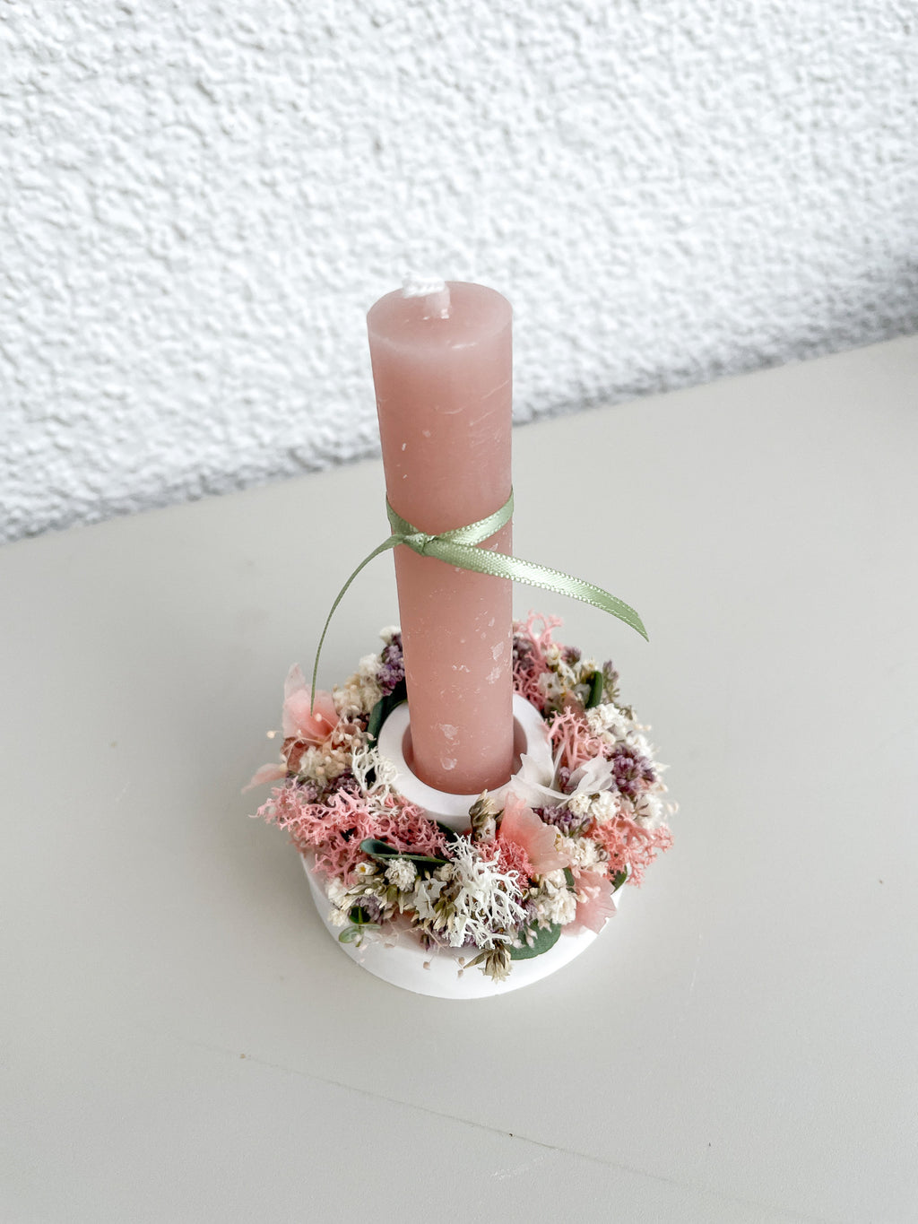 »Deko-Trio MINI« – Kerzenschale, Stabkerze & Mini-Loop