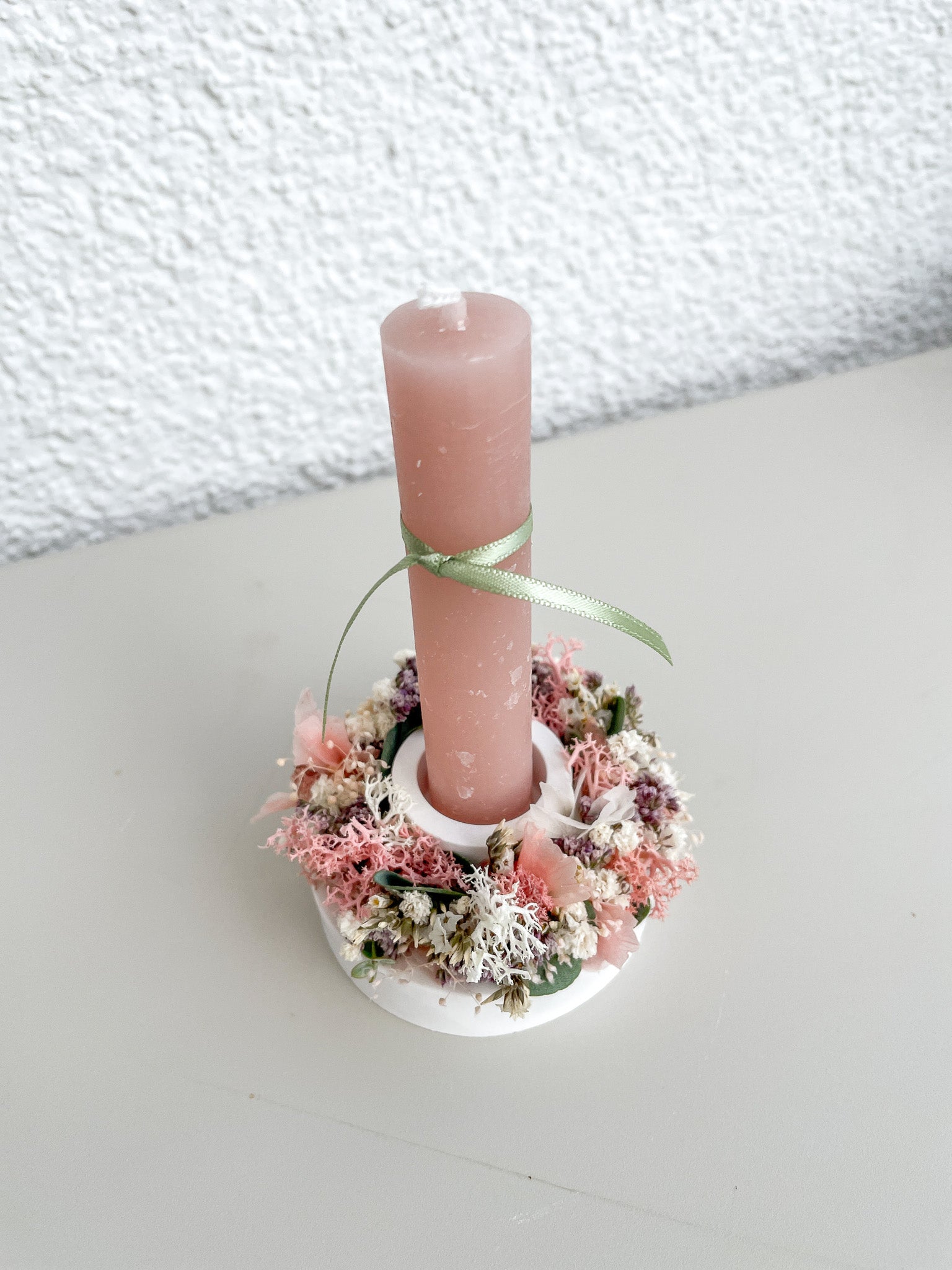 »Deko-Trio MINI« – Kerzenschale, Stabkerze & Mini-Loop