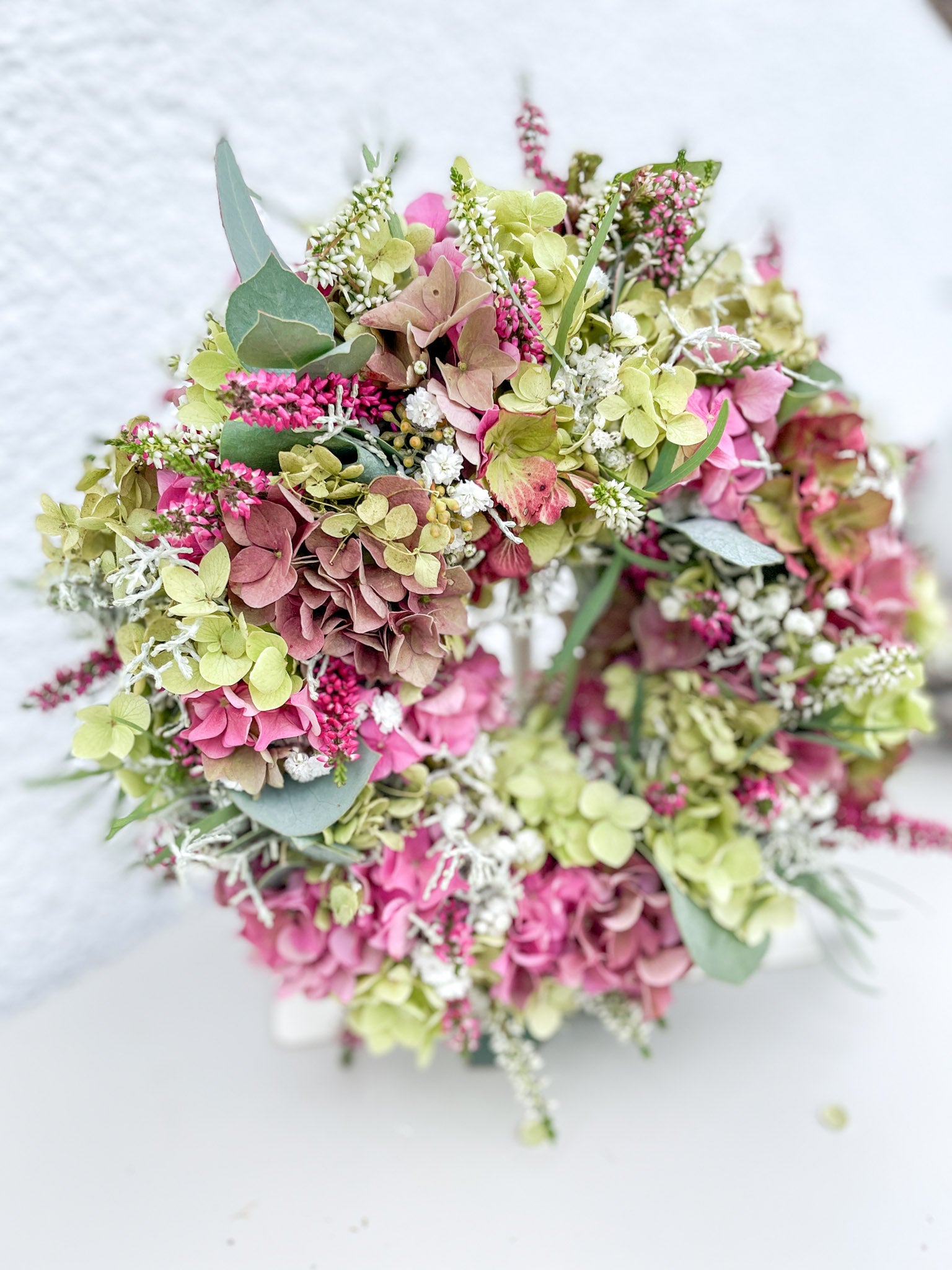 Spätsommerkranz »Late Summer Glow« – Hortensien, Erika & Eukalyptus
