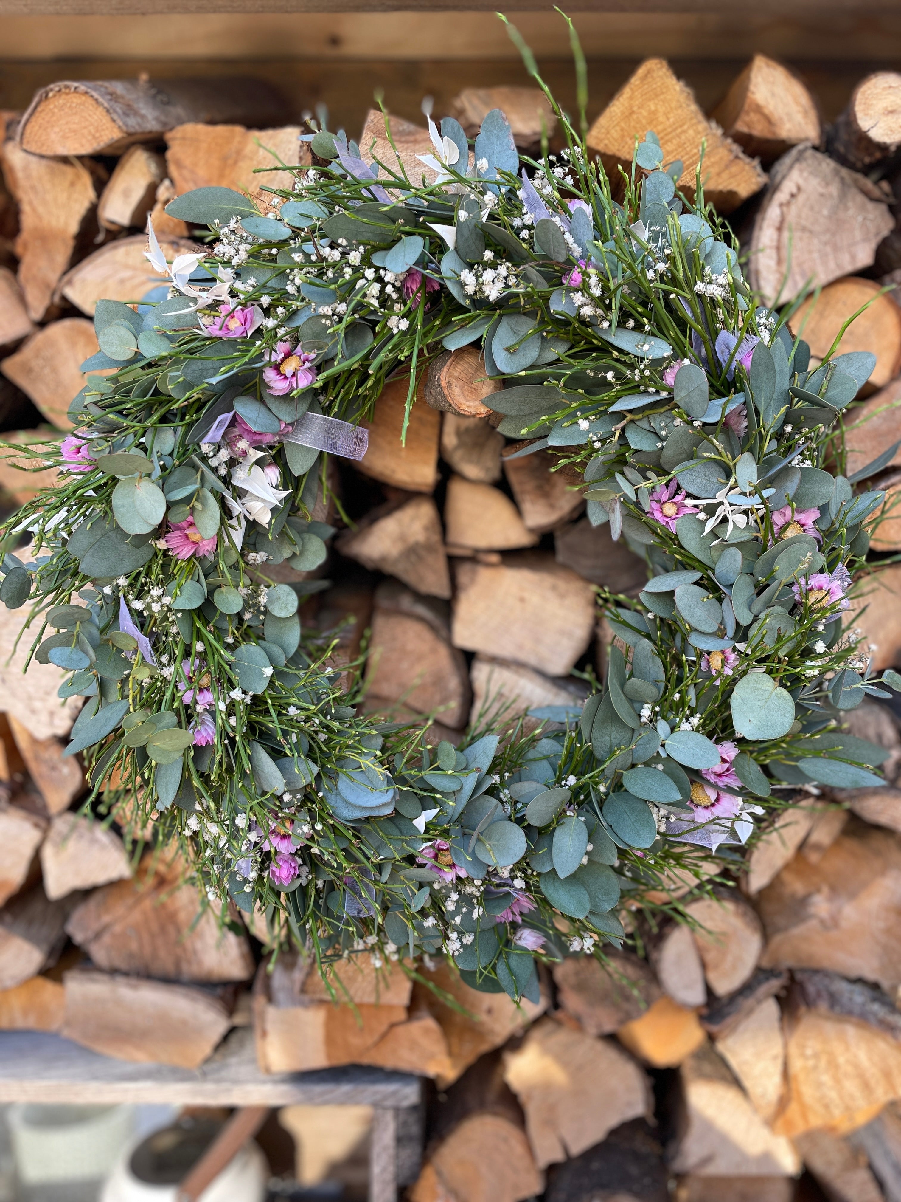 Frühlingskranz »Rosentau« – Frisch gebunden in zarten Rosatönen