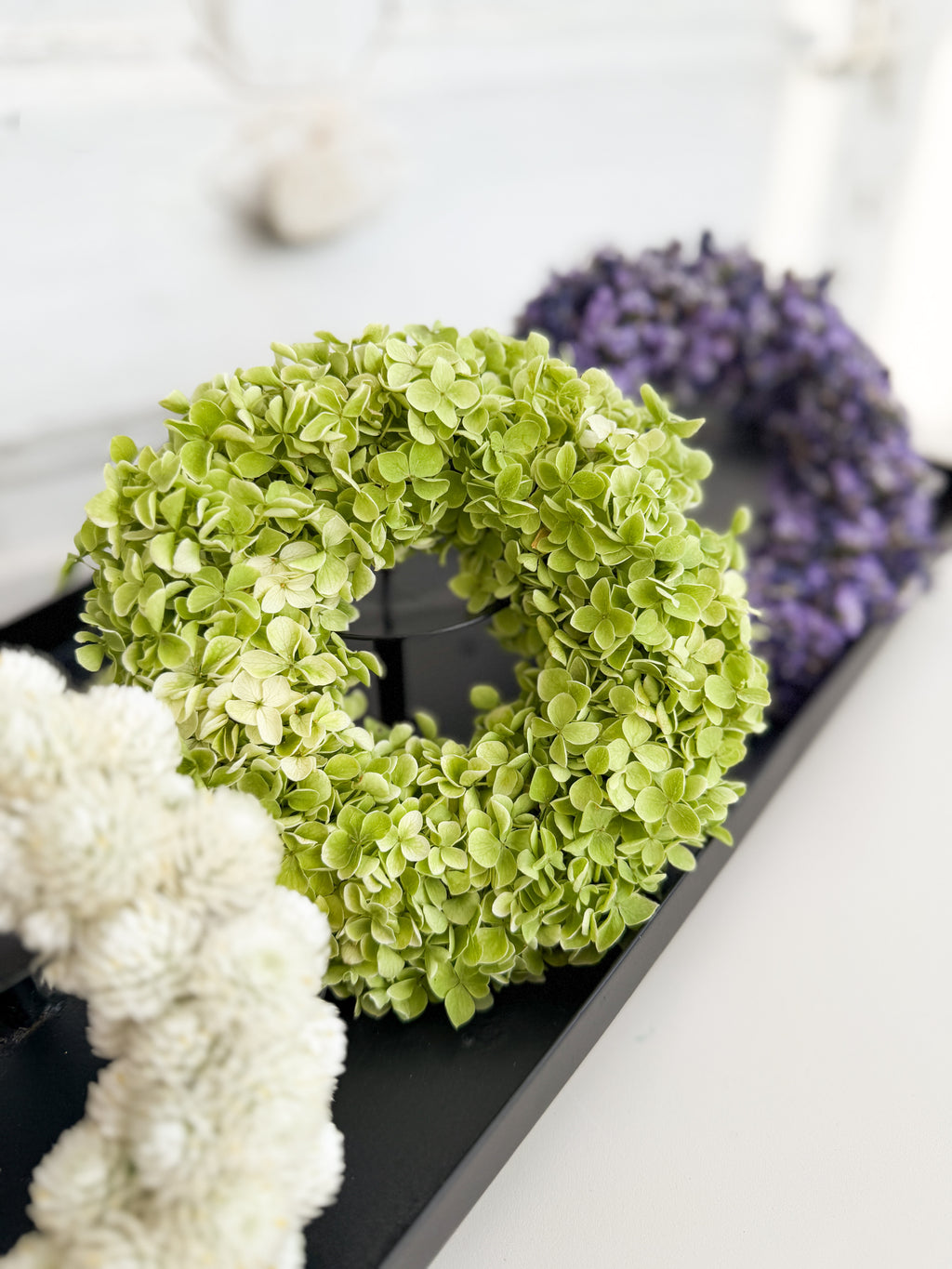 Handgebundener Naturkranz mit Schneeballhortensie