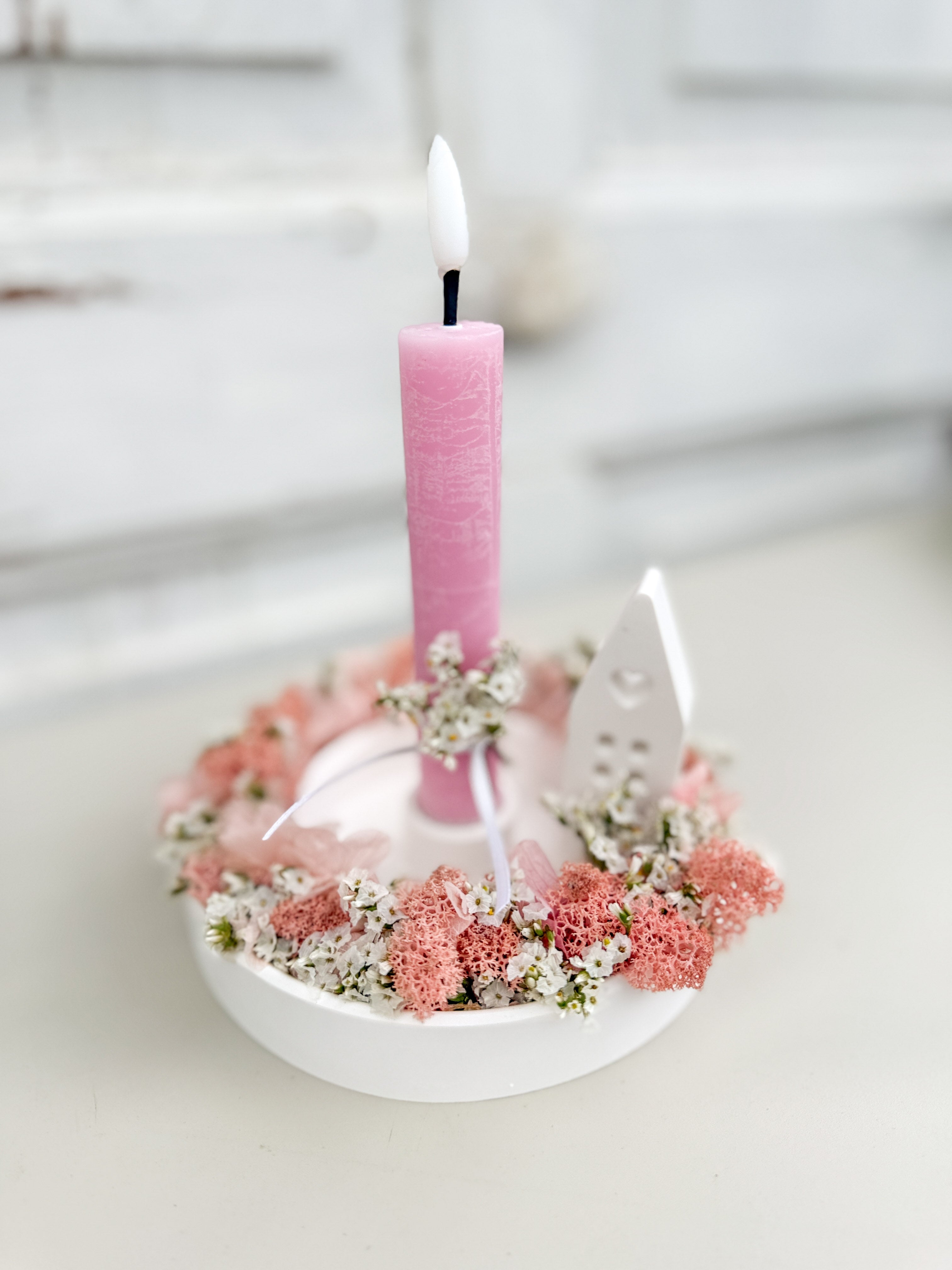 Geschenkset Blooming Home mit Raysinschale und Blütenkranz