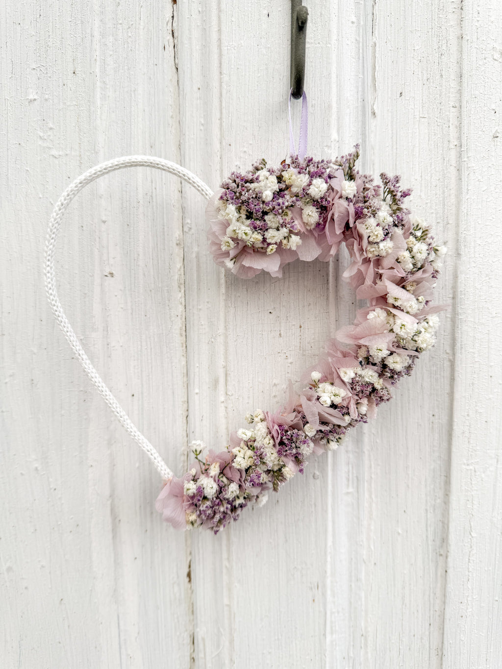 Halb gebundenes Blumenherz »Blüten-Herz 1/2« in Lila
